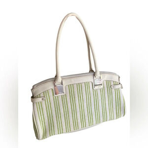 Green and white shoulder bag